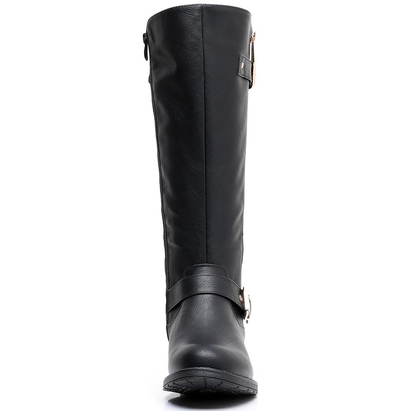 GLOBALWIN Women's Knee-High Boots Fall Winter Fashion Tall Black Riding Boots Size 8.5M - Image 4